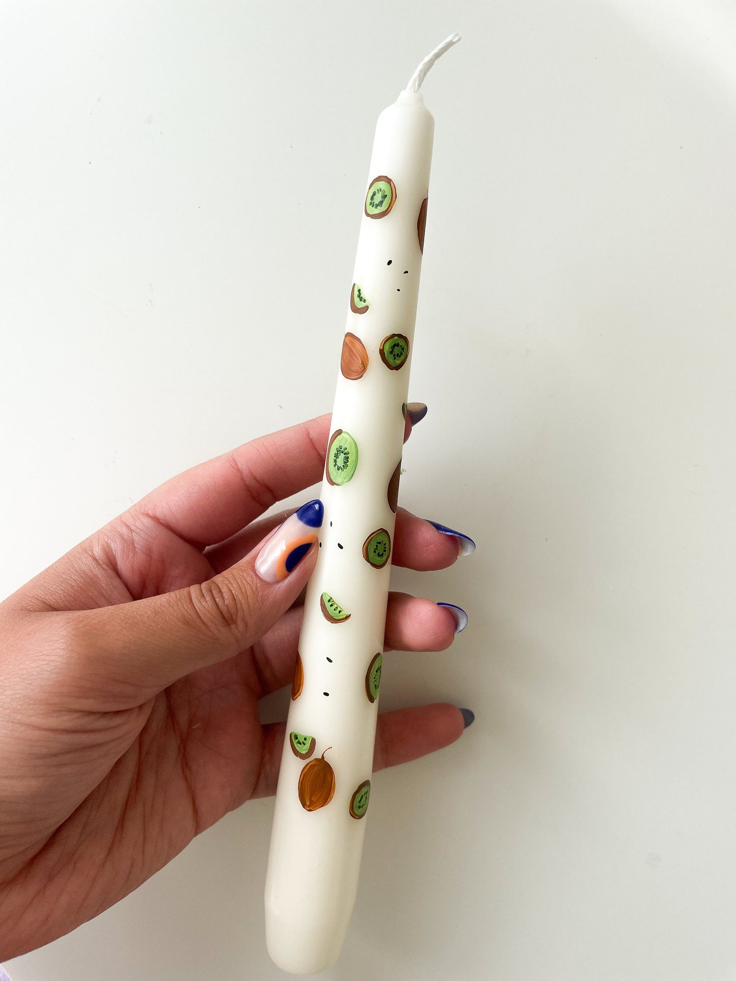 Kiwi cuteness Handpainted Candle