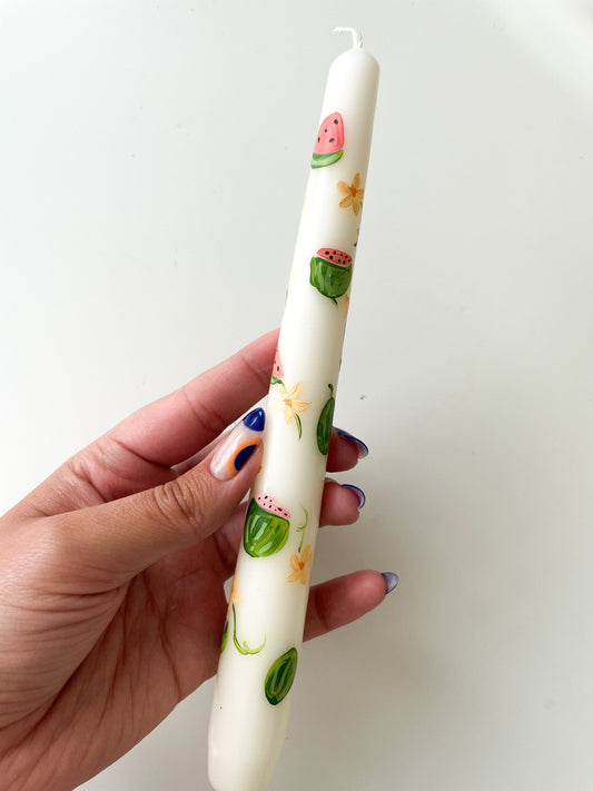 Watermelon Sugar Hand-painted Candle