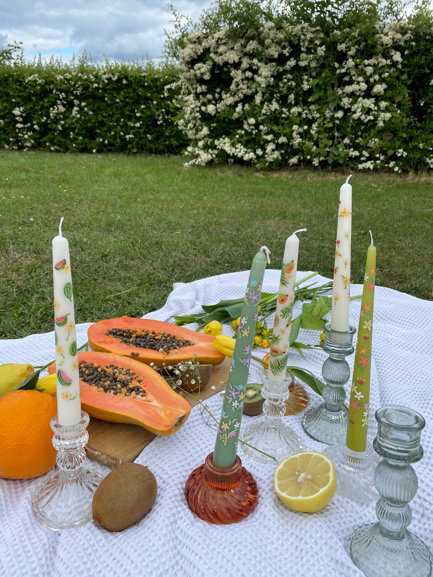 Watermelon Sugar Hand-painted Candle