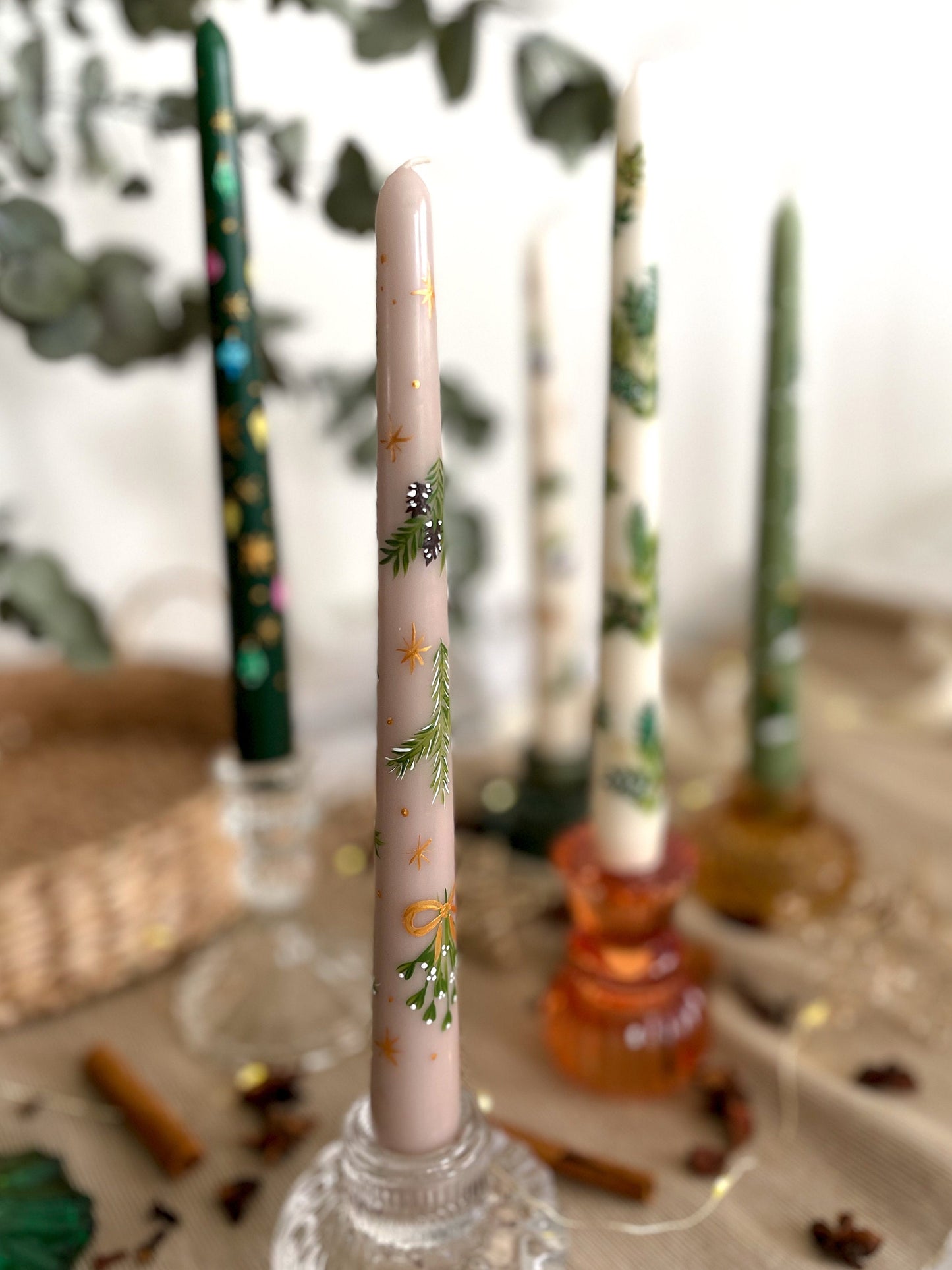 Christmas Florals Dinner Candle