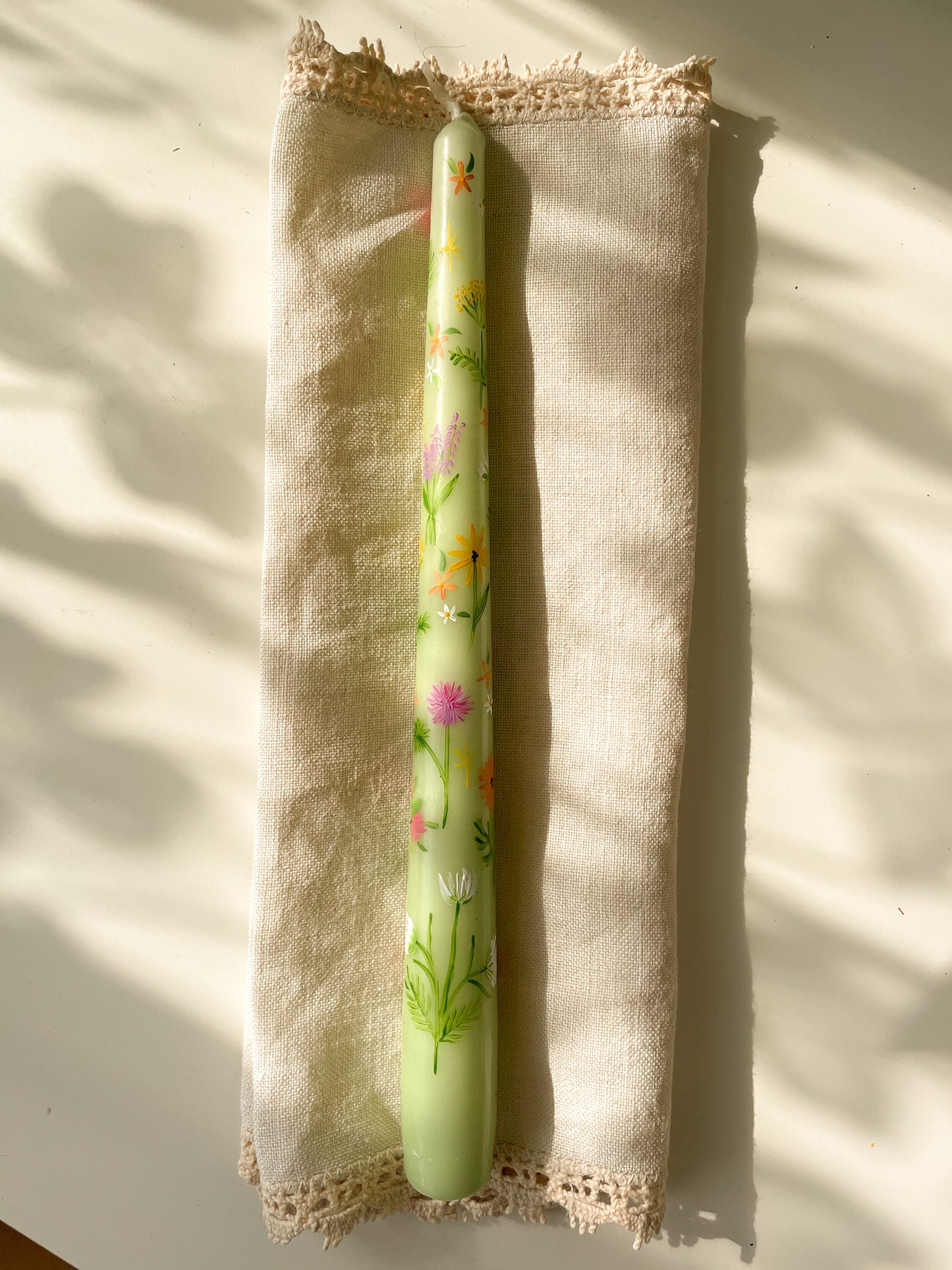 Summer bloom garden Green Dinner Candle