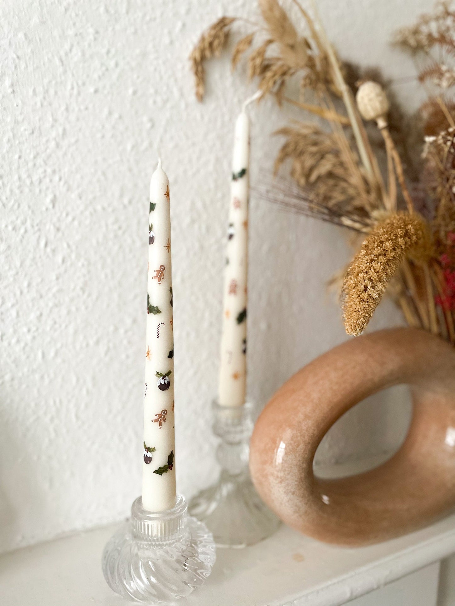 Festive Decorations Hand Painted candle
