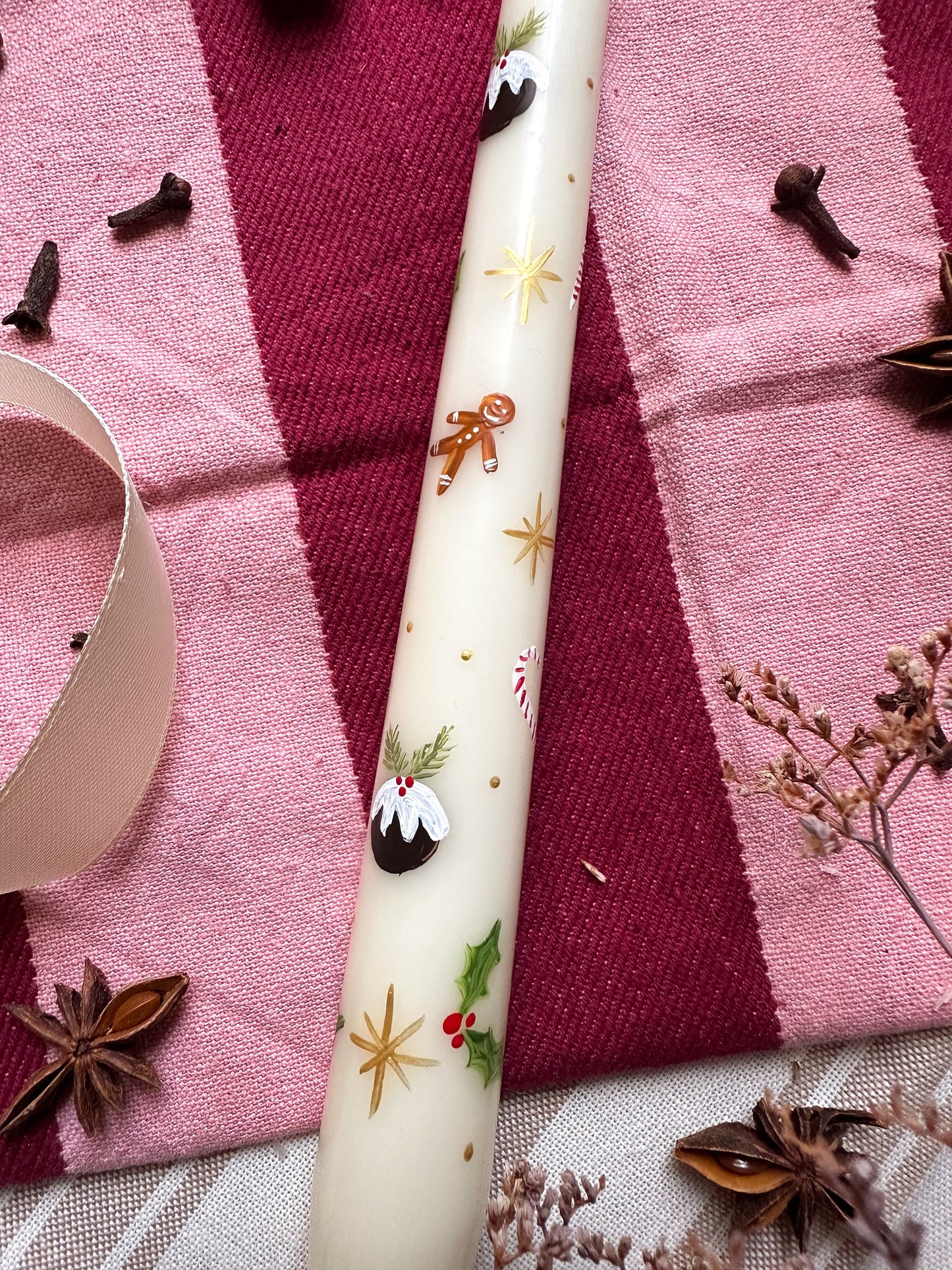 Festive Decorations Hand Painted candle