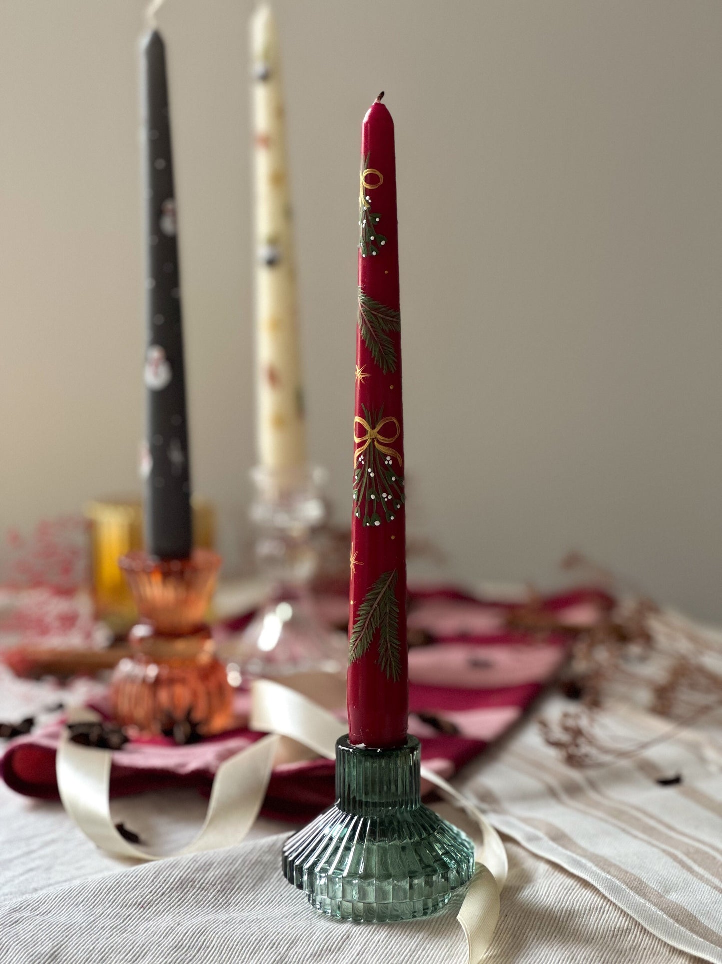 Festive Tapered Candle