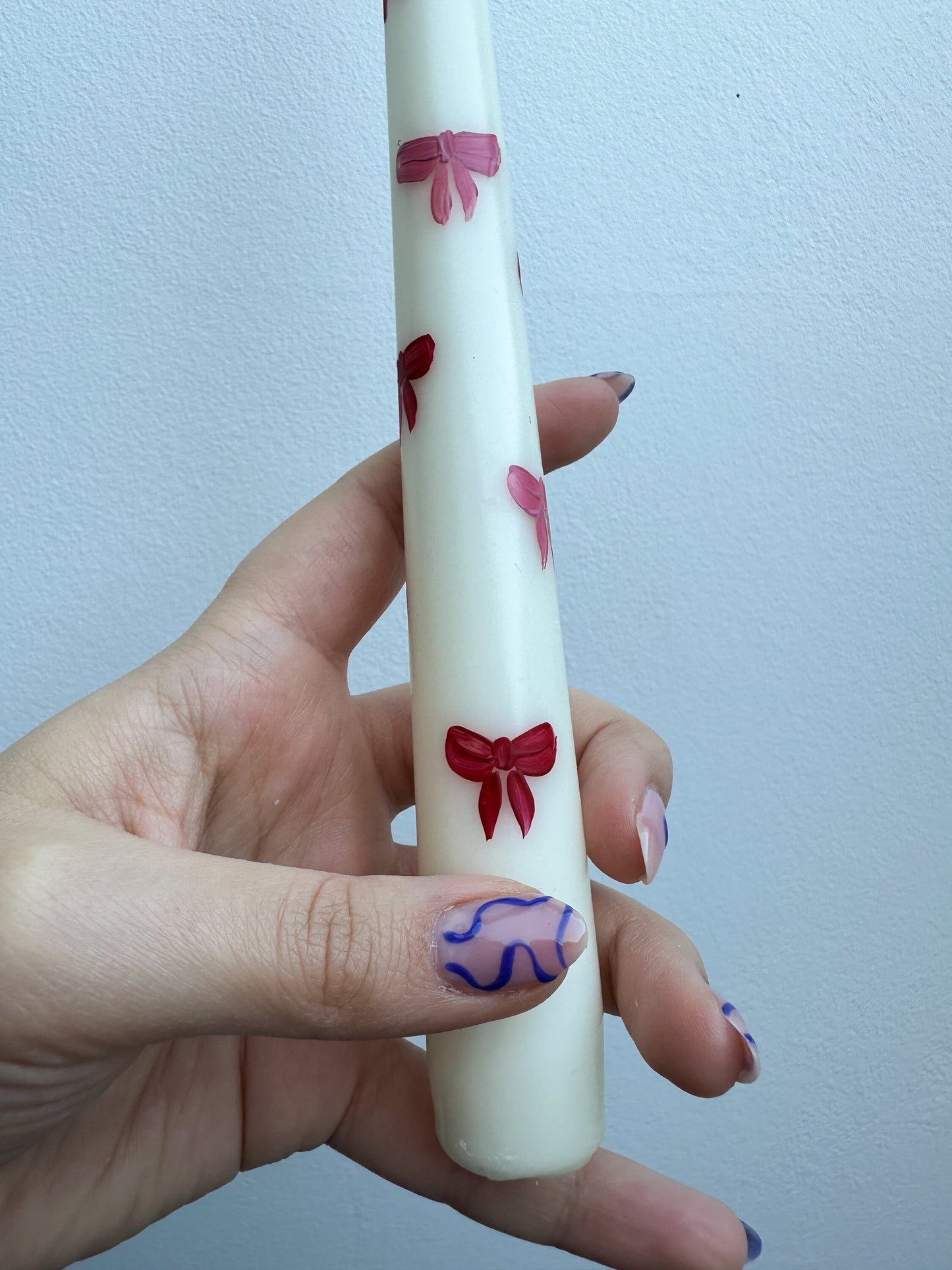 Pink Ribbon Bow Ivory Candle