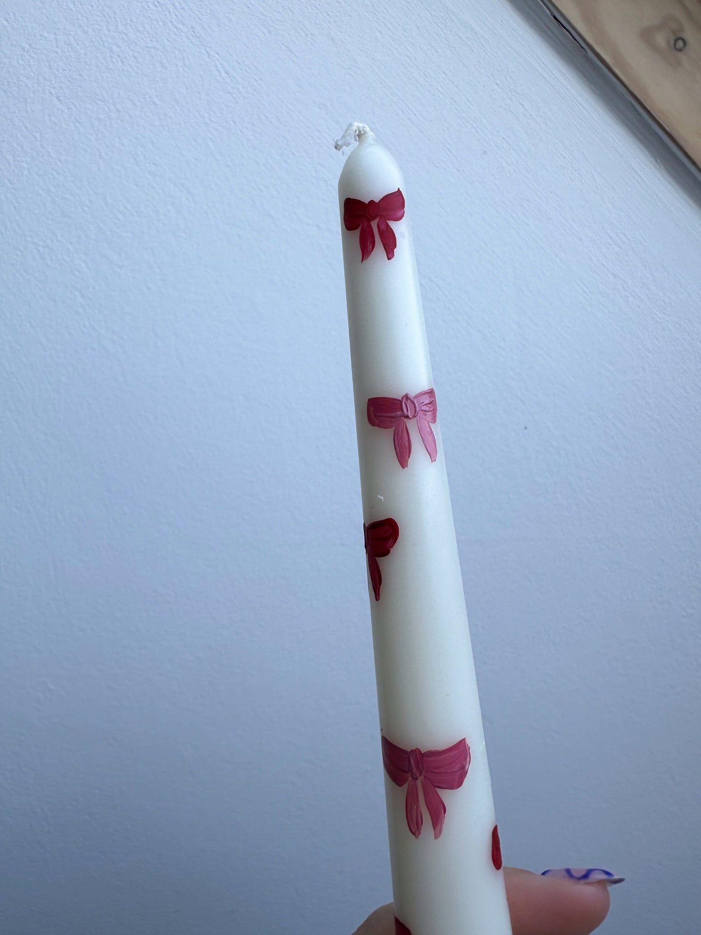 Pink Ribbon Bow Ivory Candle