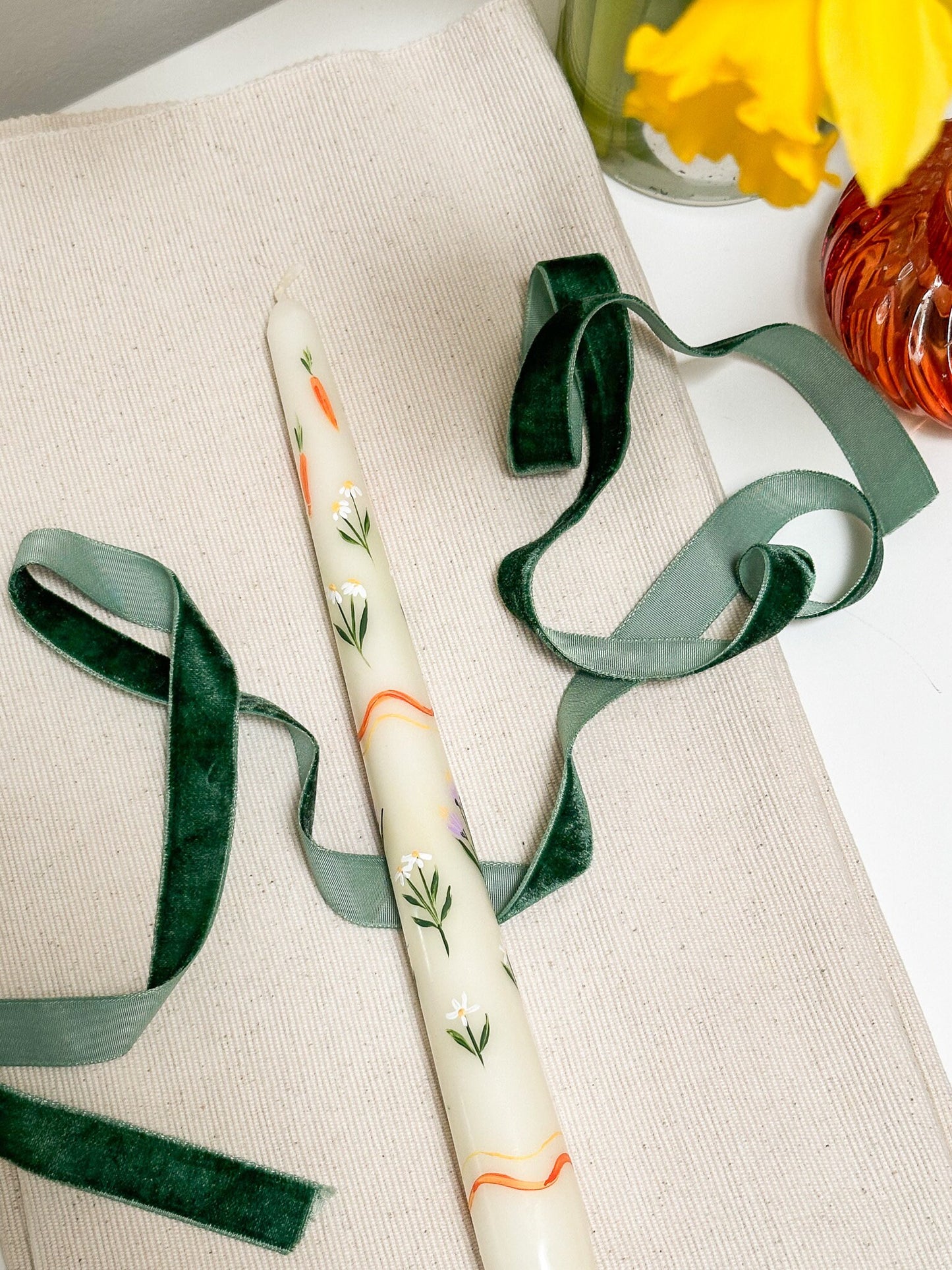 Carrots and Flowers Spring Candle