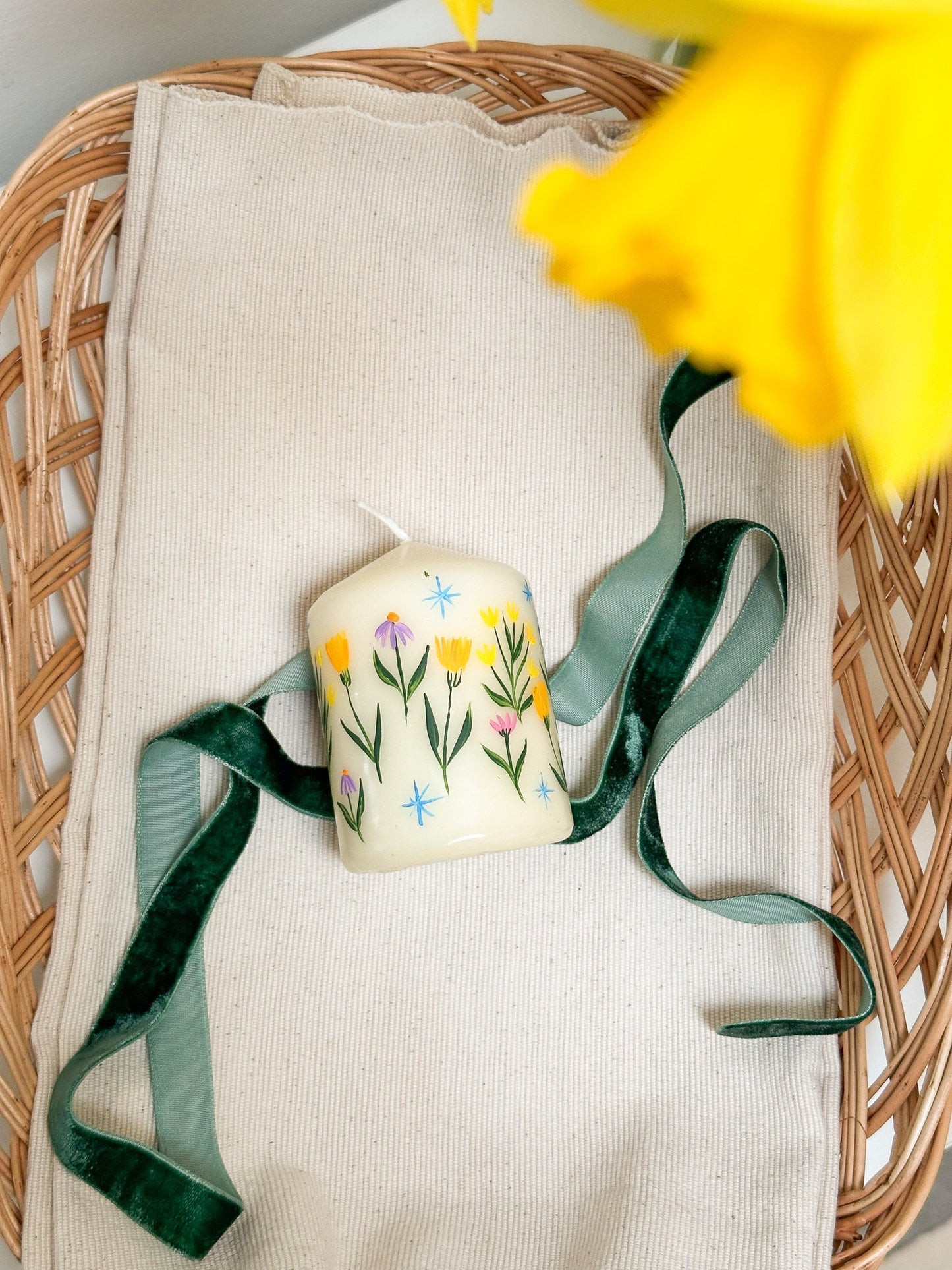 Brighten your day Spring Pillar Candle