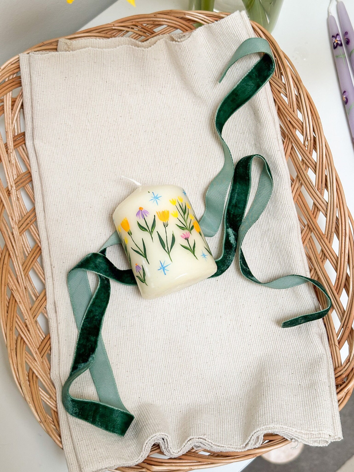 Brighten your day Spring Pillar Candle