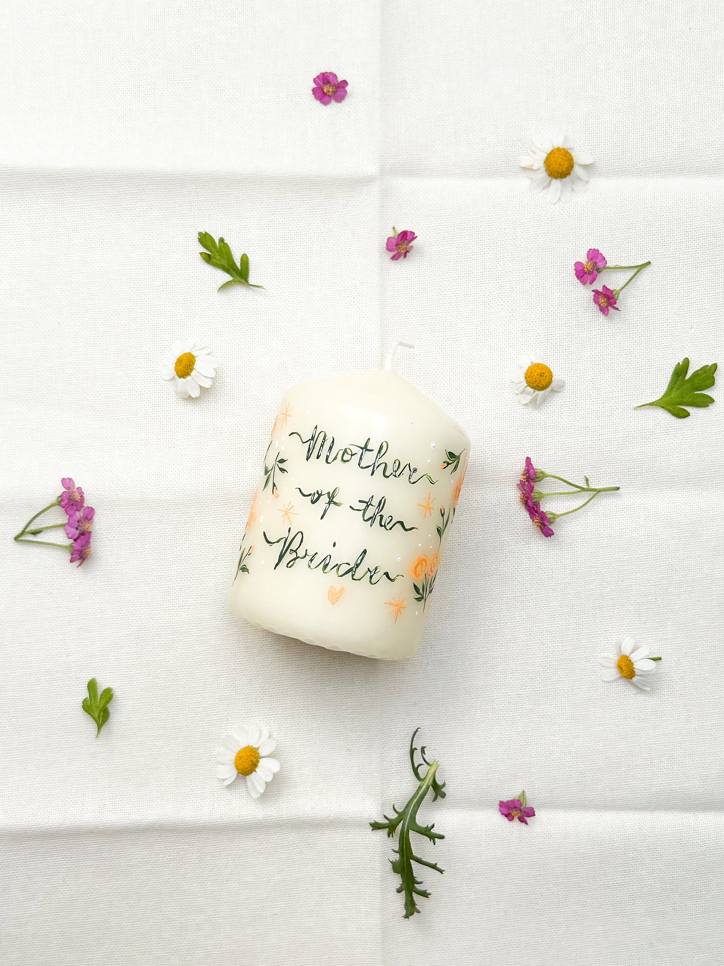 Mother of the Bride Pillar wedding candle