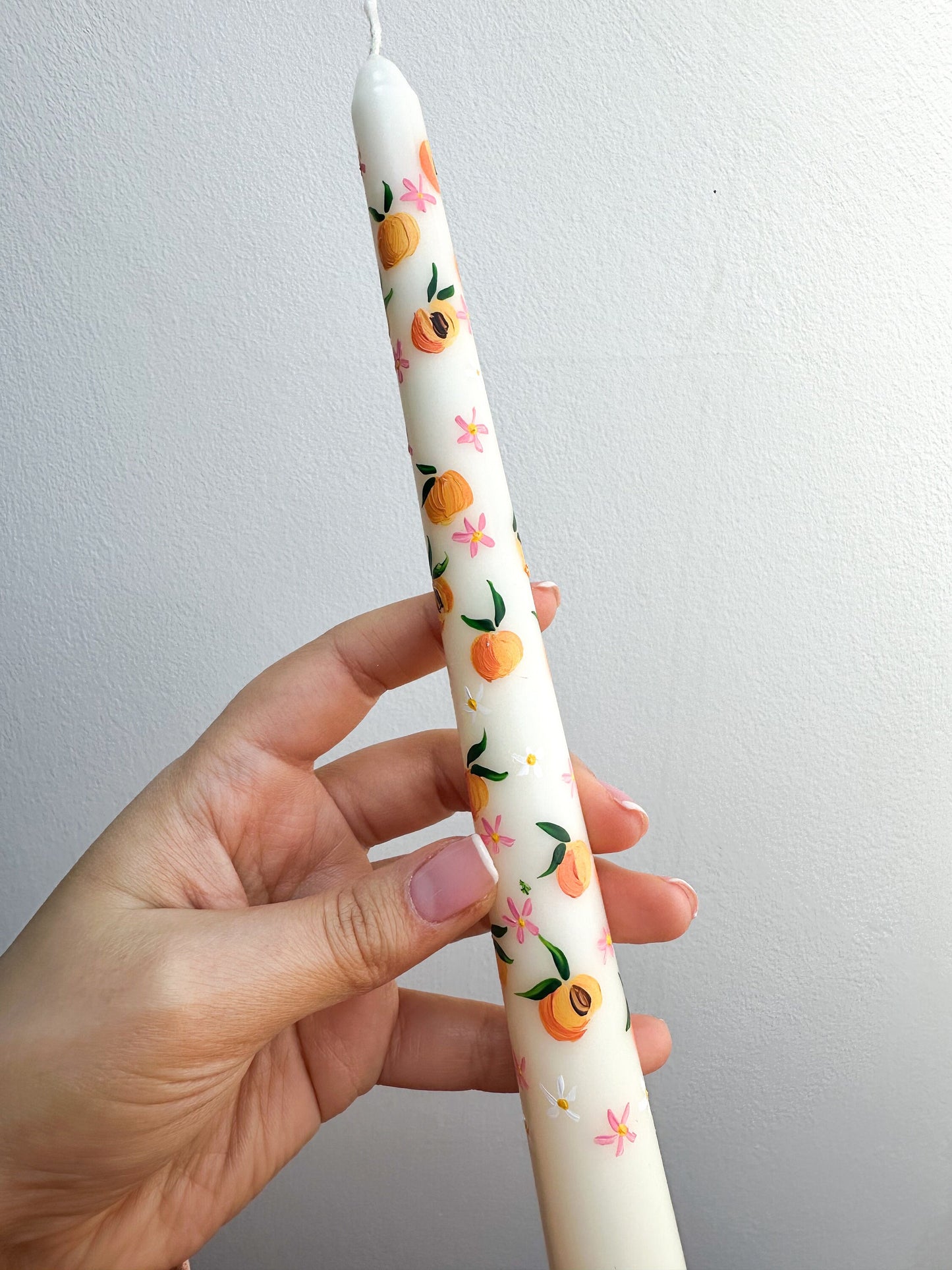 You are a peach Hand Painted Candle