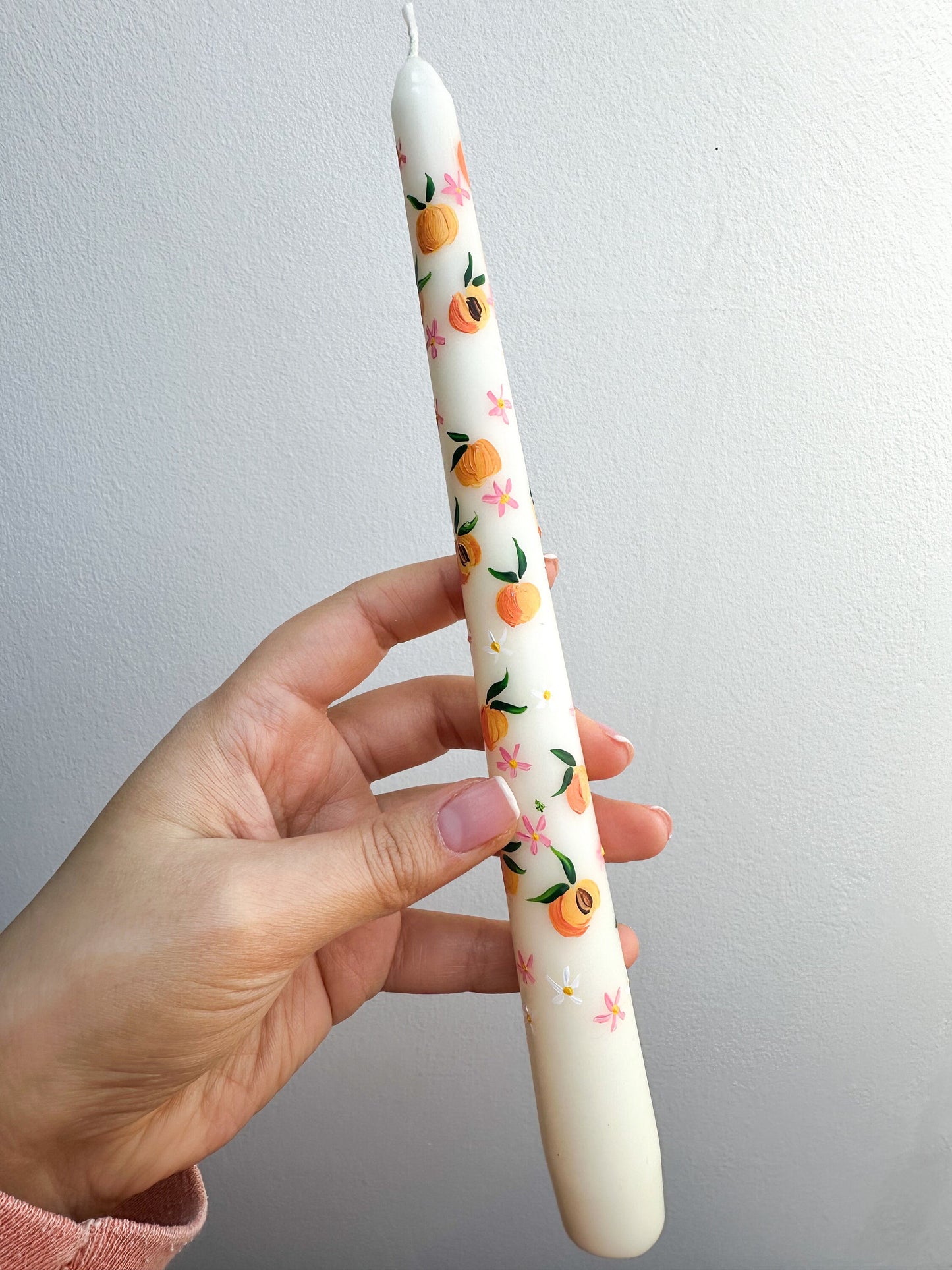 You are a peach Hand Painted Candle