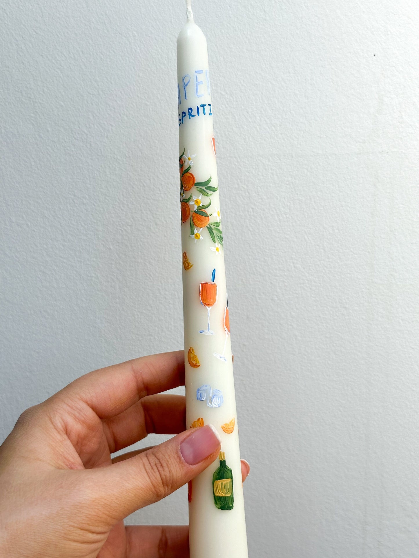 Aperol Spritz Hand painted candle