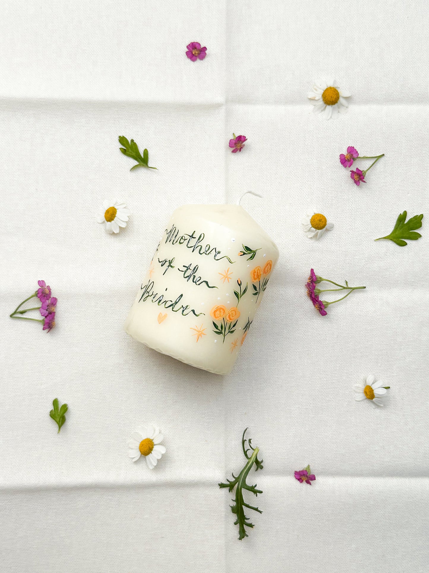 Mother of the Bride Pillar wedding candle