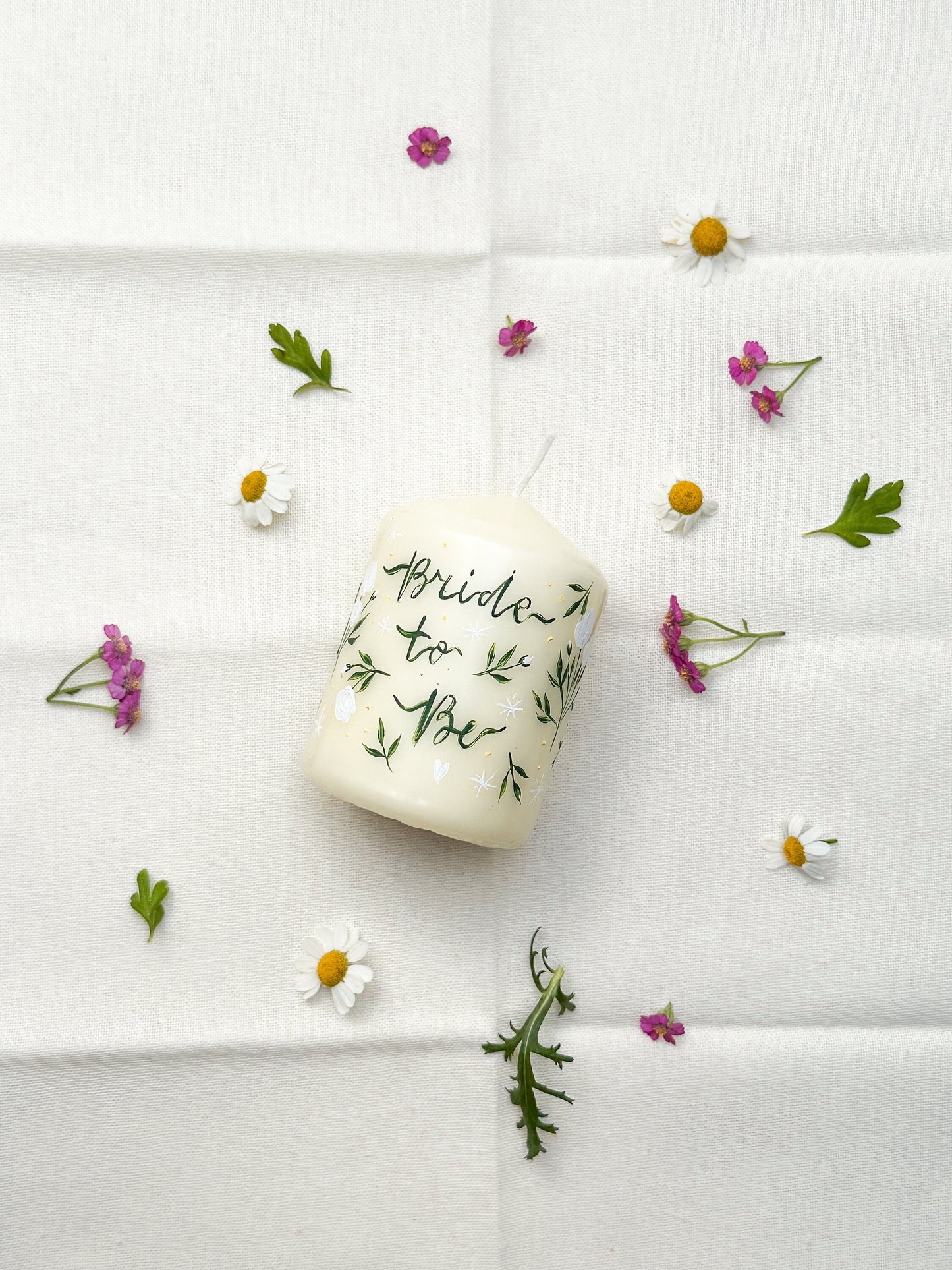 Bride to be Pillar wedding candle