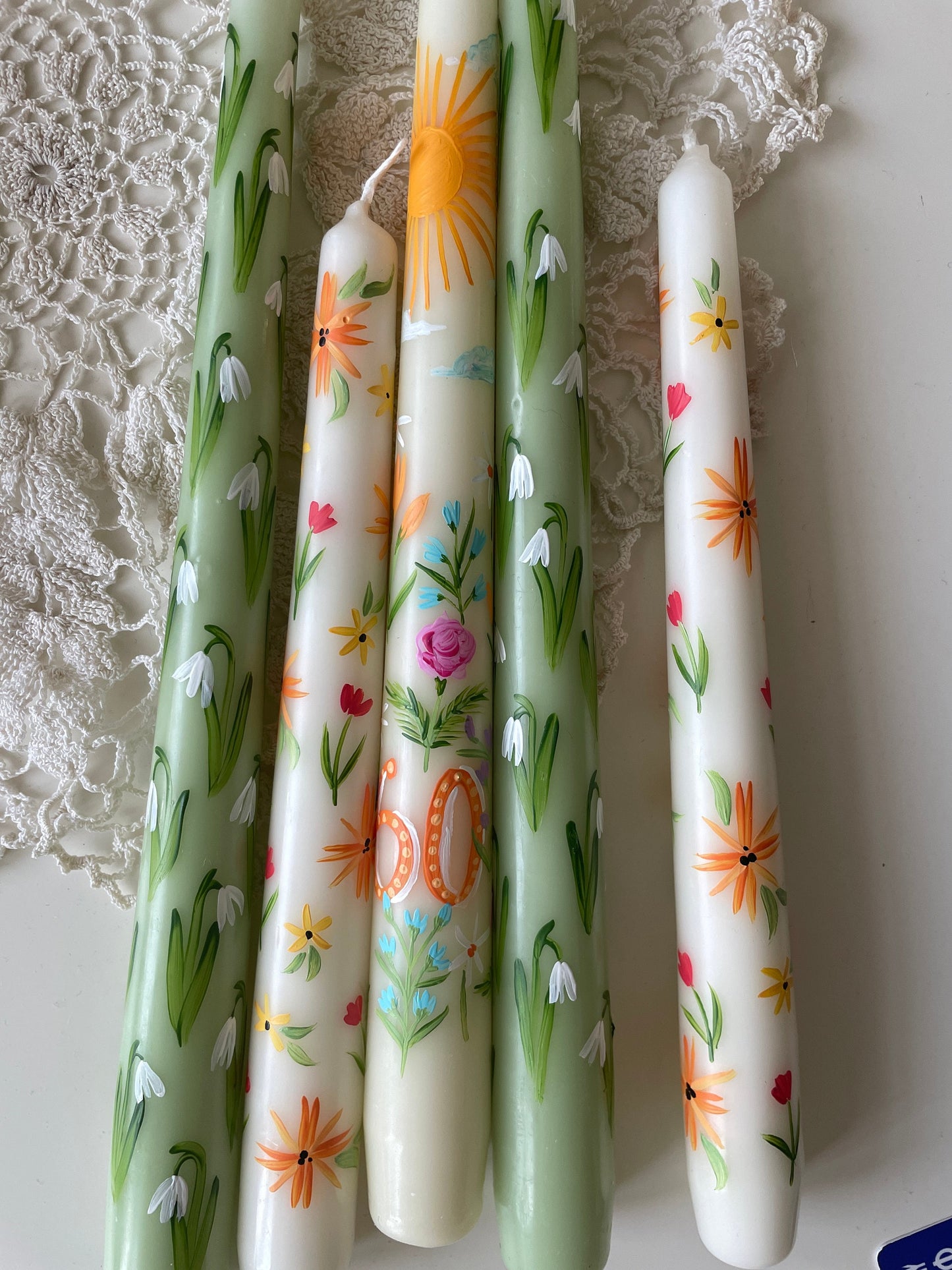 Birthday or Anniversary Hand Painted Candle