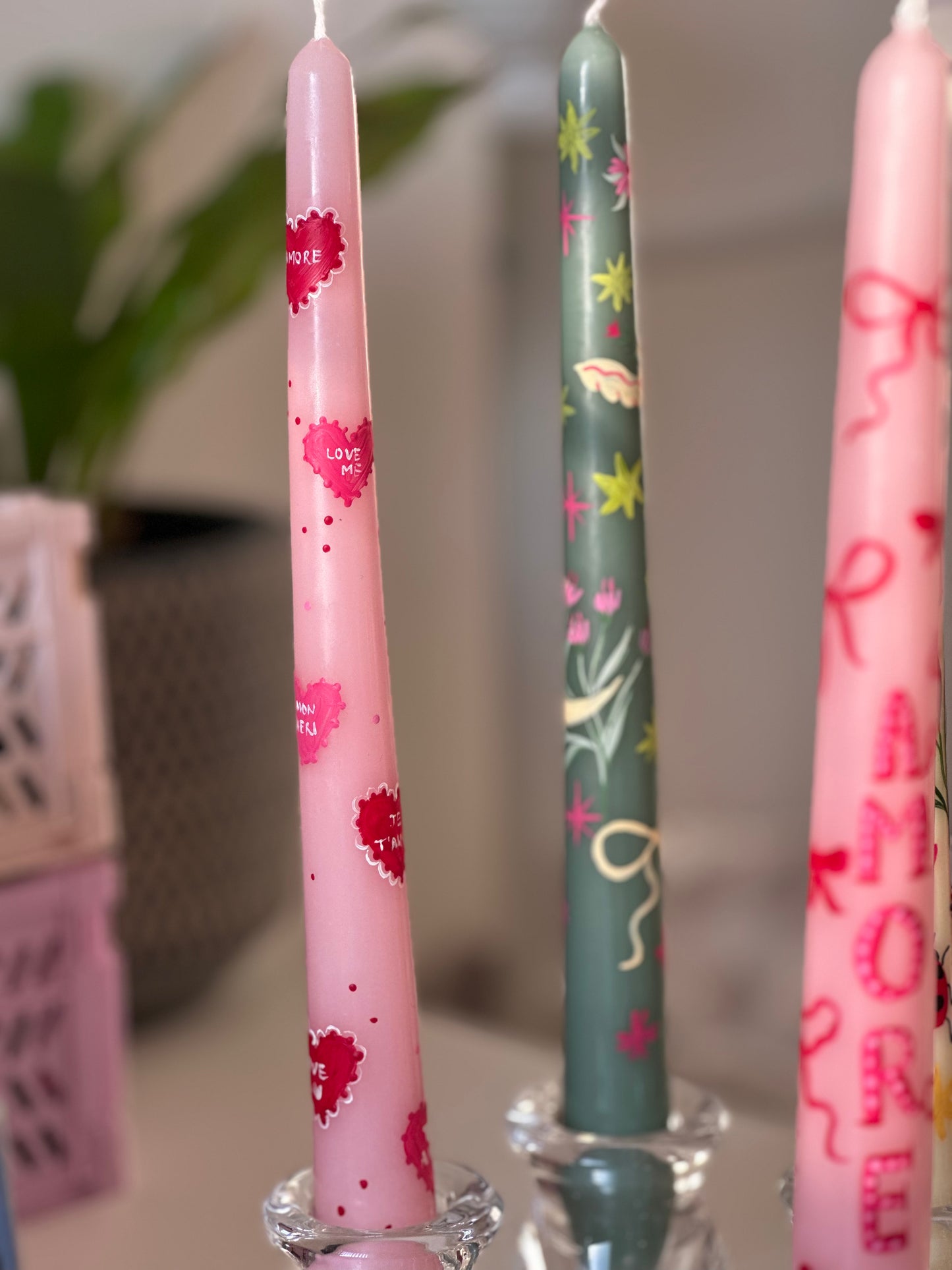 The Love & Luck Collection: Hand-Painted Taper Candles