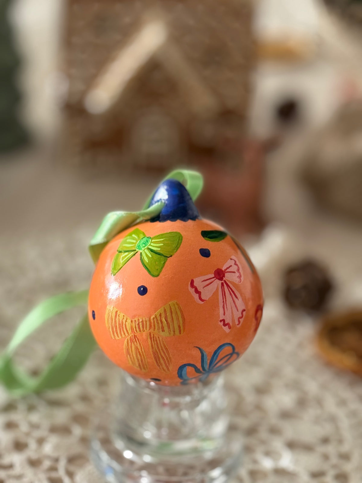 The Tangerine Gift Bow Bauble