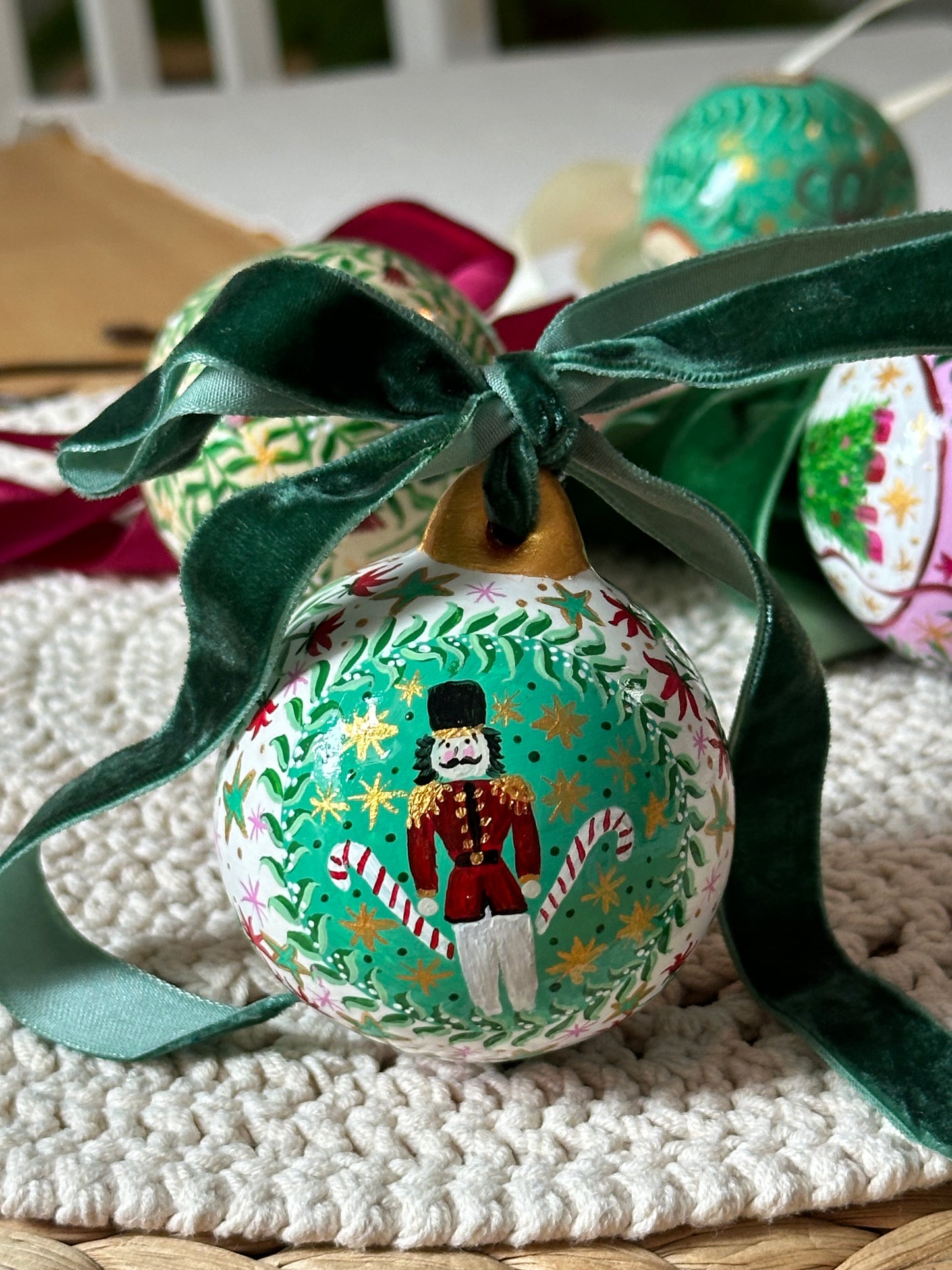 Luxury Hand Painted Original Ceramic Christmas Bauble