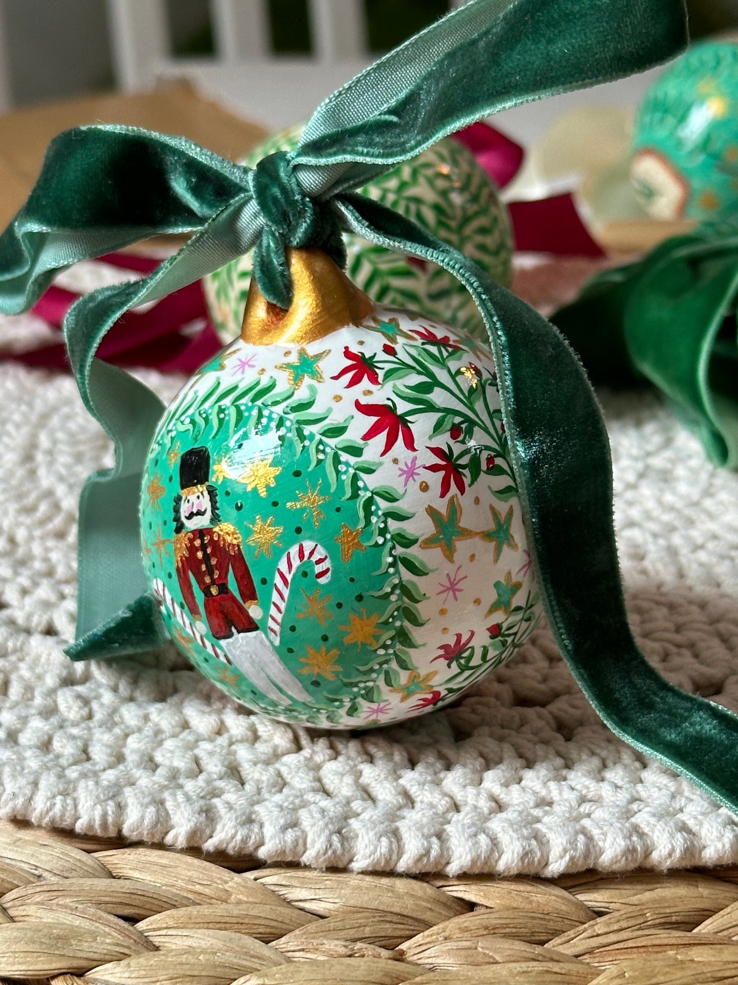 Luxury Hand Painted Original Ceramic Christmas Bauble