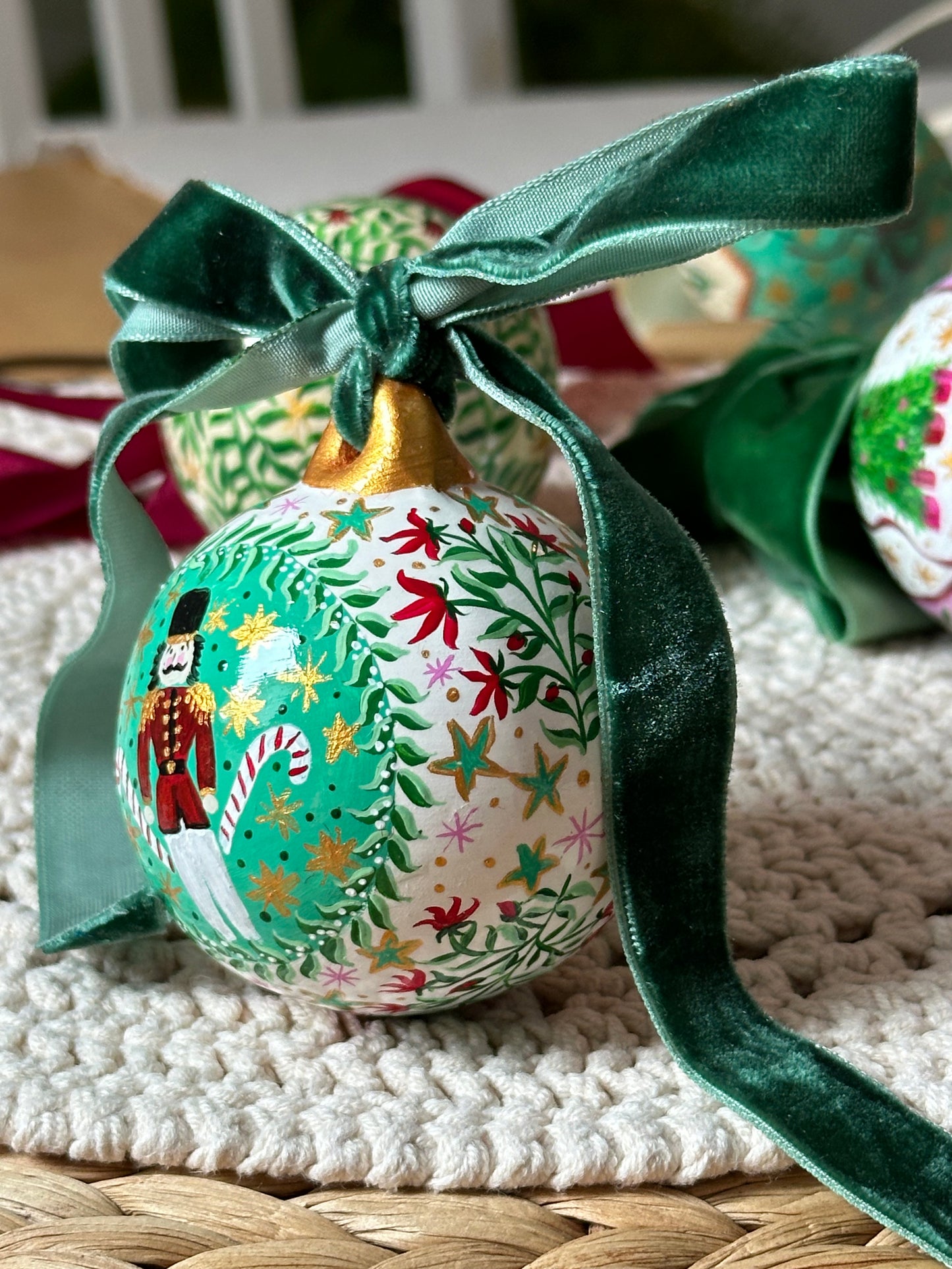 Luxury Hand Painted Original Ceramic Christmas Bauble