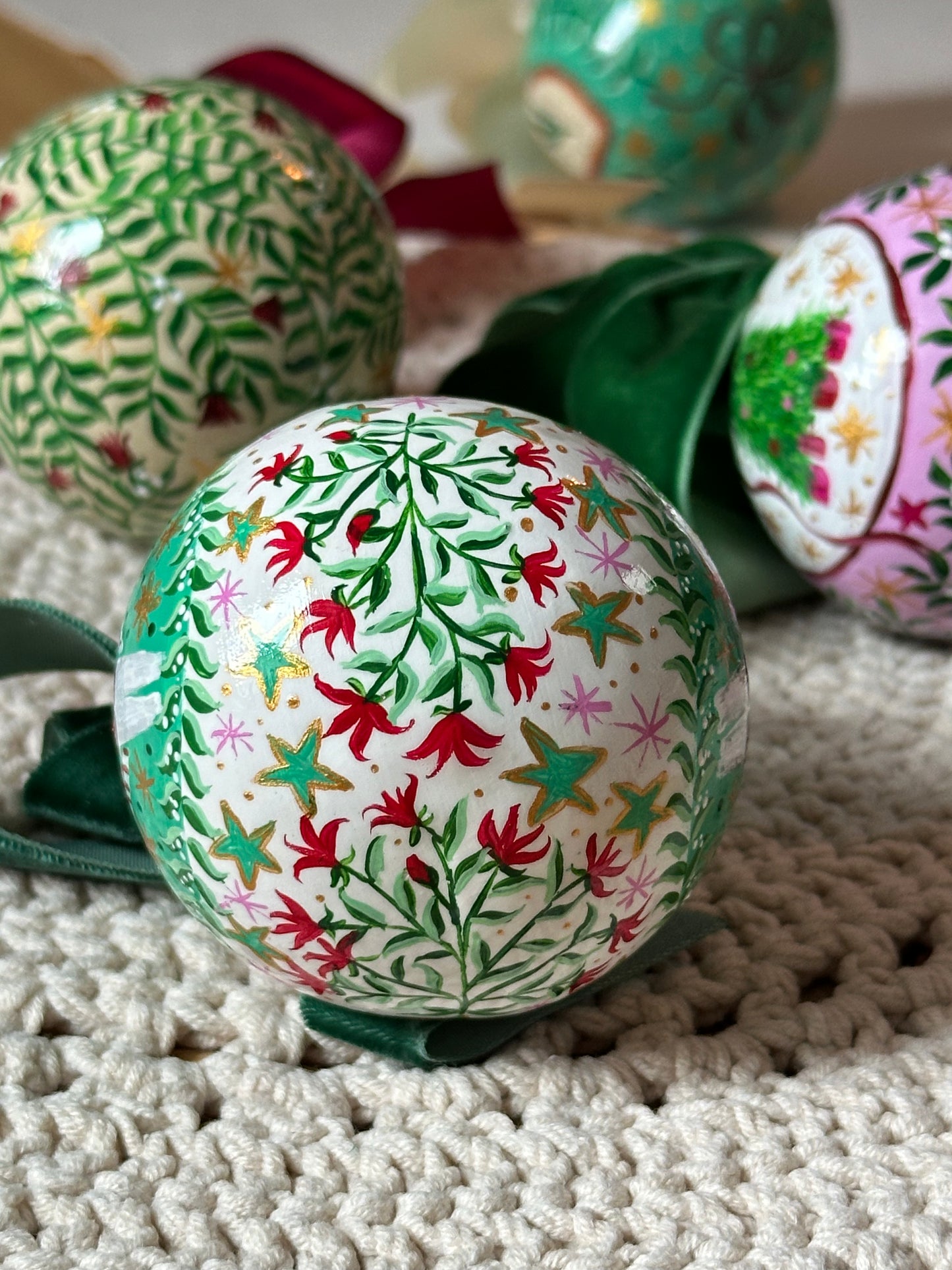 Luxury Hand Painted Original Ceramic Christmas Bauble