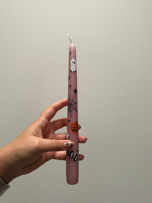 The Ghostly Taper Hand Painted Candle