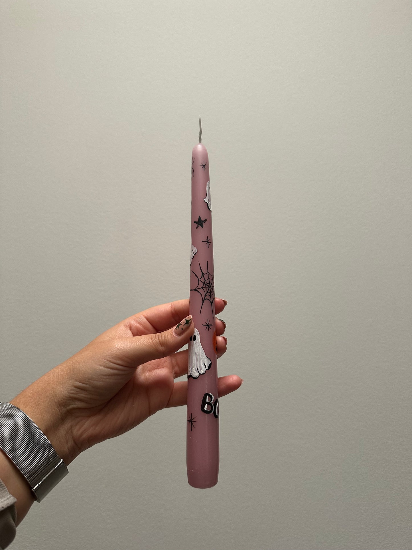 The Ghostly Taper Hand Painted Candle