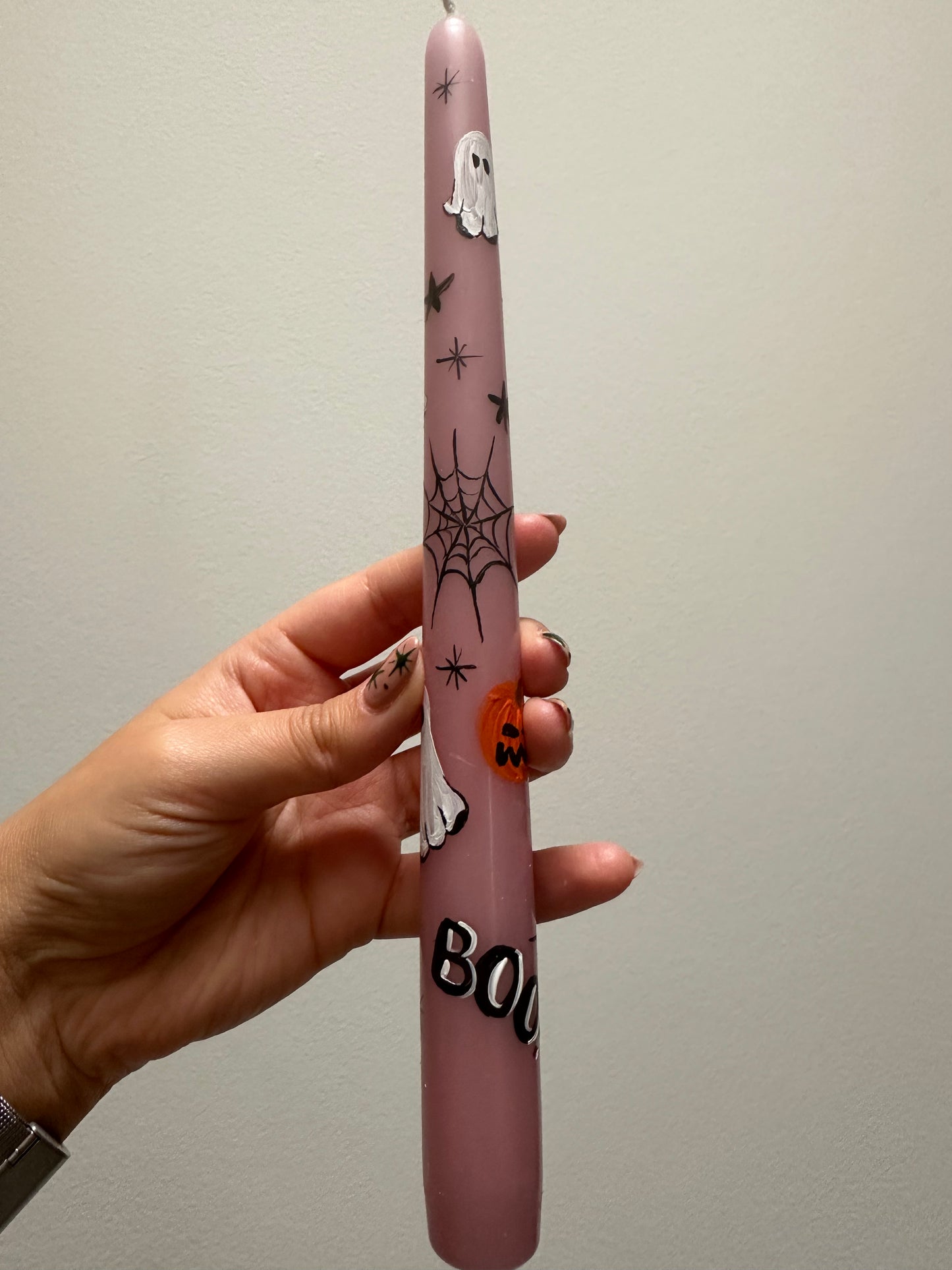 The Ghostly Taper Hand Painted Candle