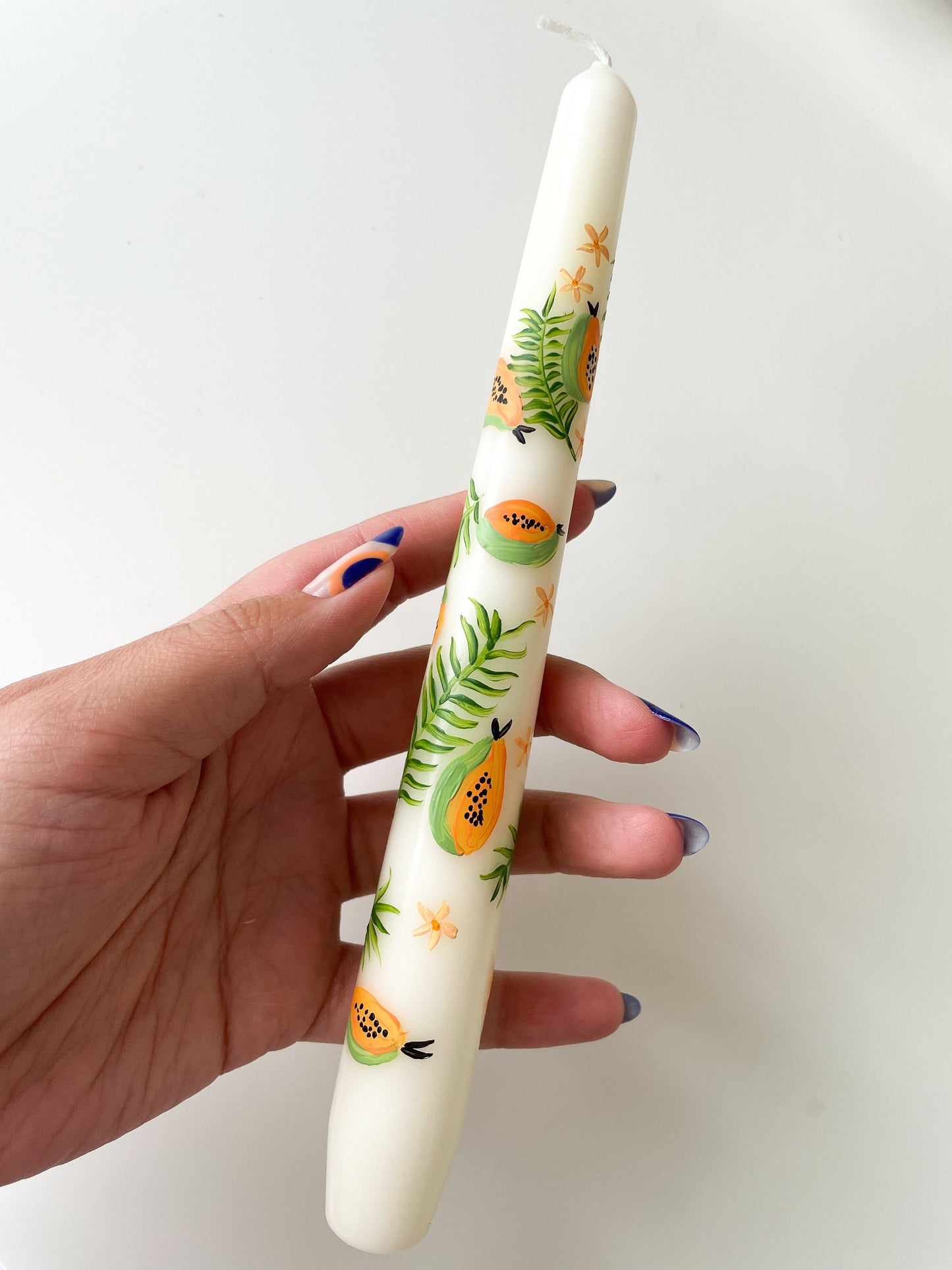 Papaya Tropical Hand Painted Candle
