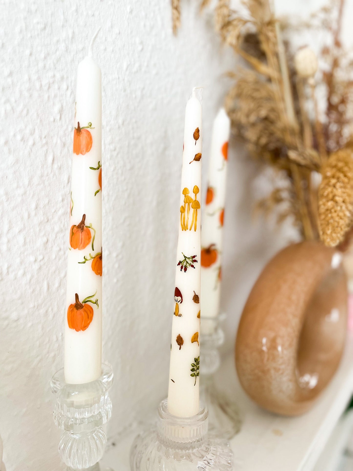 Thanksgiving Hand Painted Candle